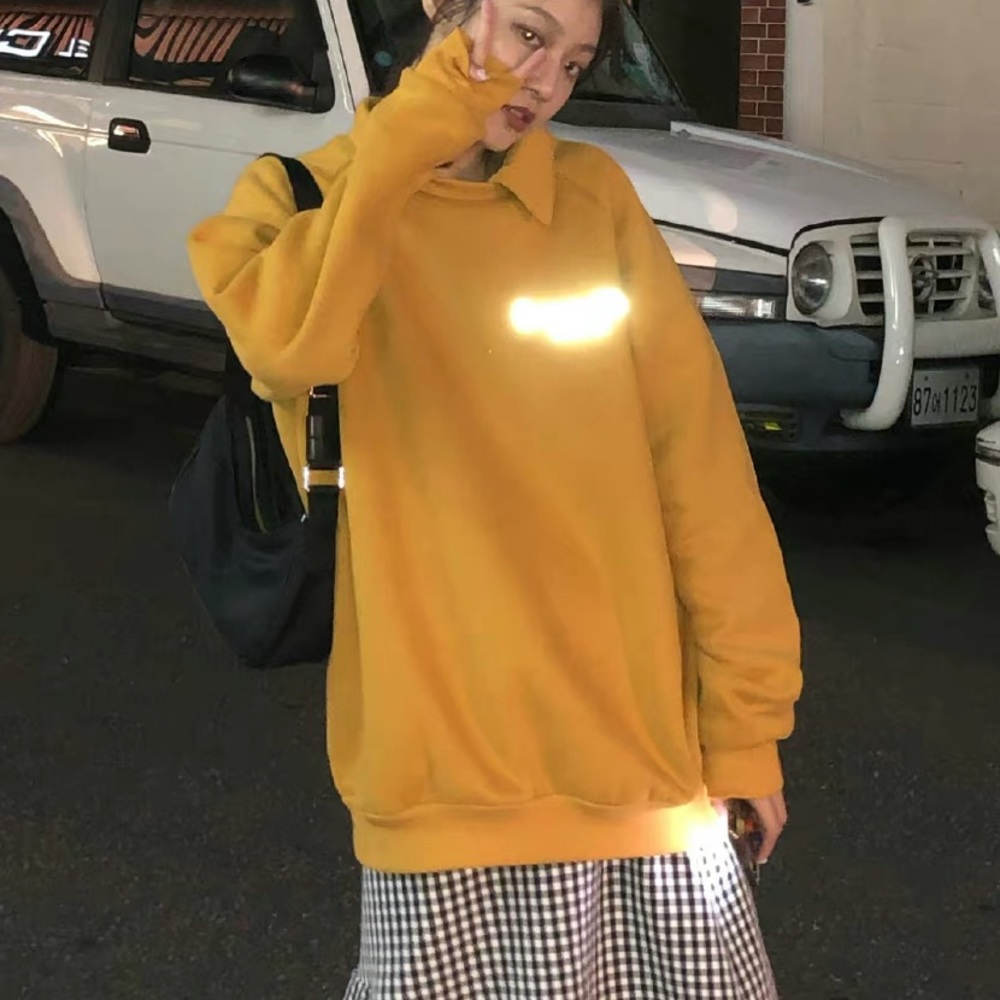 Monogram brushed reflective strip flannelette hoodie